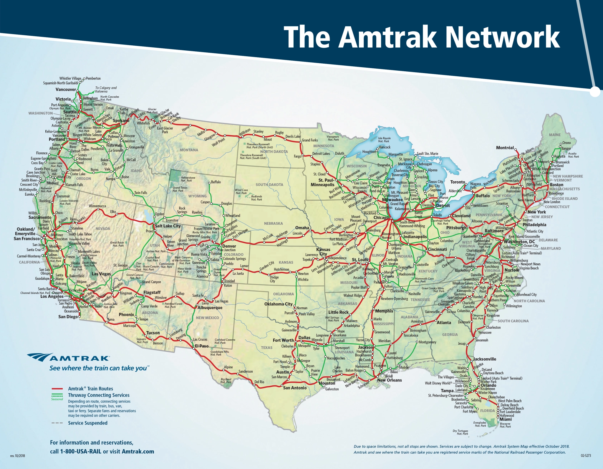 Amtrak Rail Pass Map Usa